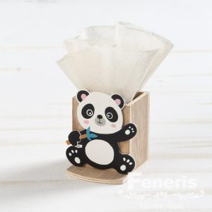 Μπομπονιέρα βάπτισης Ξύλινη Μολυβοθήκη Panda